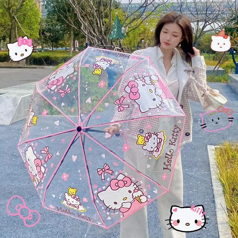Kawaii Hello Kitty Transparent Umbrella Cute Anime Cartoon Sanrio Folding Portable Parasol Fashion Rain Accessories Gift
Kawaii Hello Kitty Transparent Umbrella Cute Anime Cartoon Sanrio Folding Portable Parasol Fashion Rain Accessories Gift