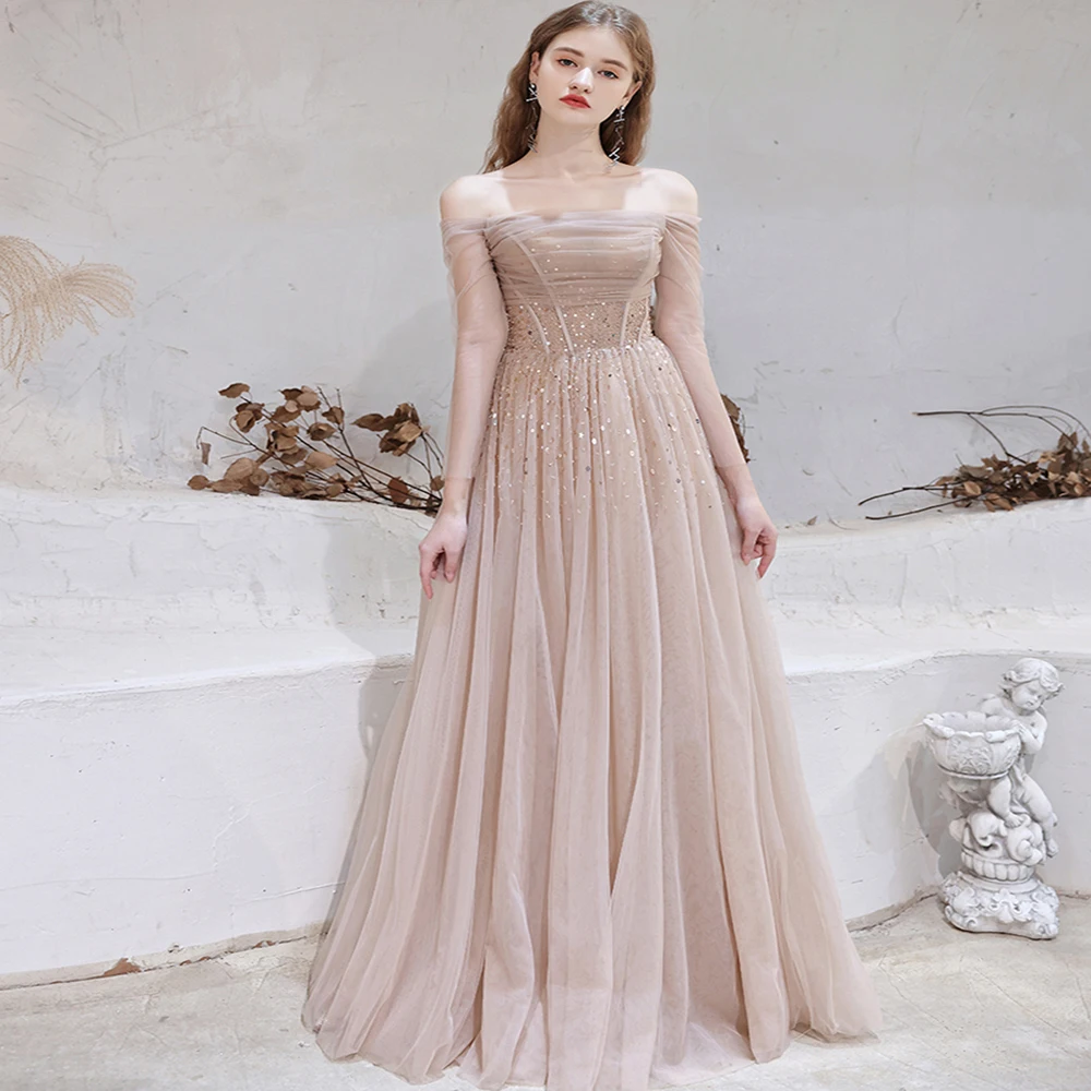 Women's Elegant Luxury Evening Dress Long Party Long Sleeve A-Line Beaded Formal Elegant Tulle Ball Gown Plus Size Cocktail
Women's Elegant Luxury Evening Dress Long Party Long Sleeve A-Line Beaded Formal Elegant Tulle Ball Gown Plus Size Cocktail