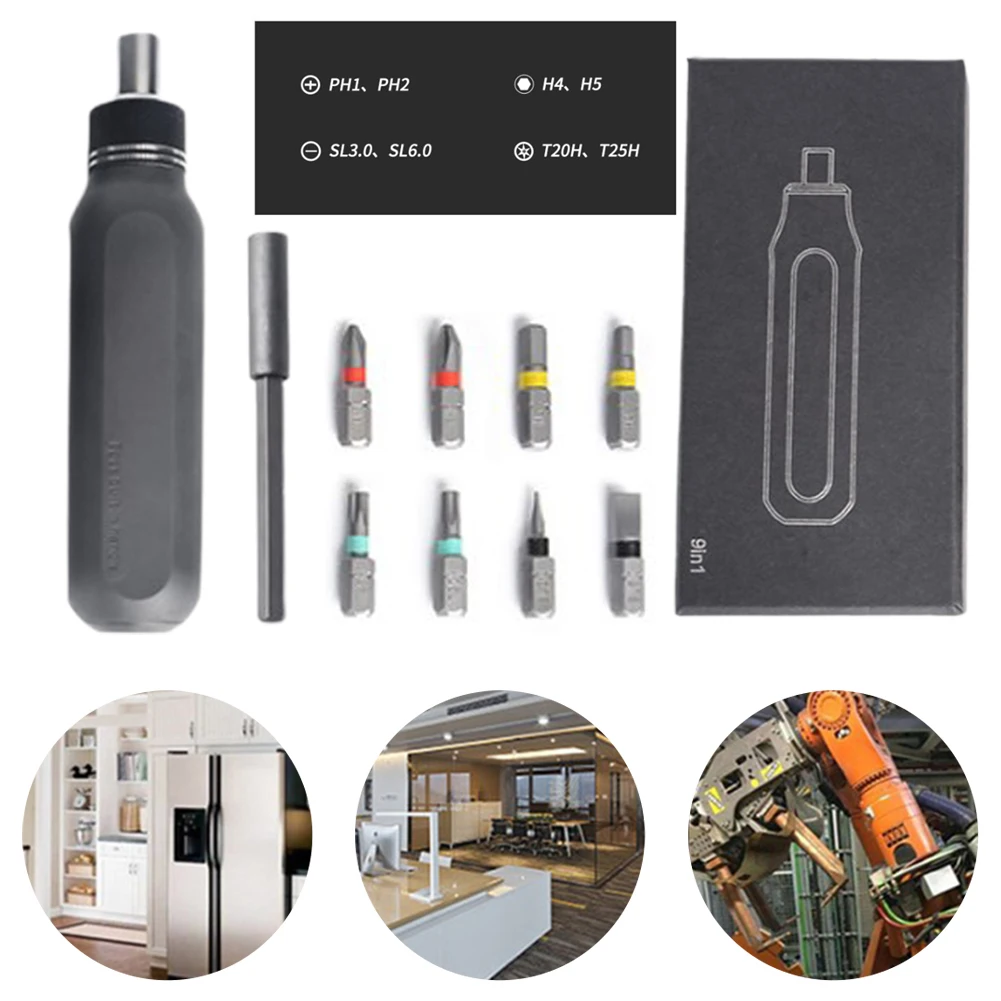 9In1 Ratchet Screwdriver Set With Extension Rod Phillips Slotted Batch Head Screwdriver Repair Manual Installation Hand Tool
9In1 Ratchet Screwdriver Set With Extension Rod Phillips Slotted Batch Head Screwdriver Repair Manual Installation Hand Tool
