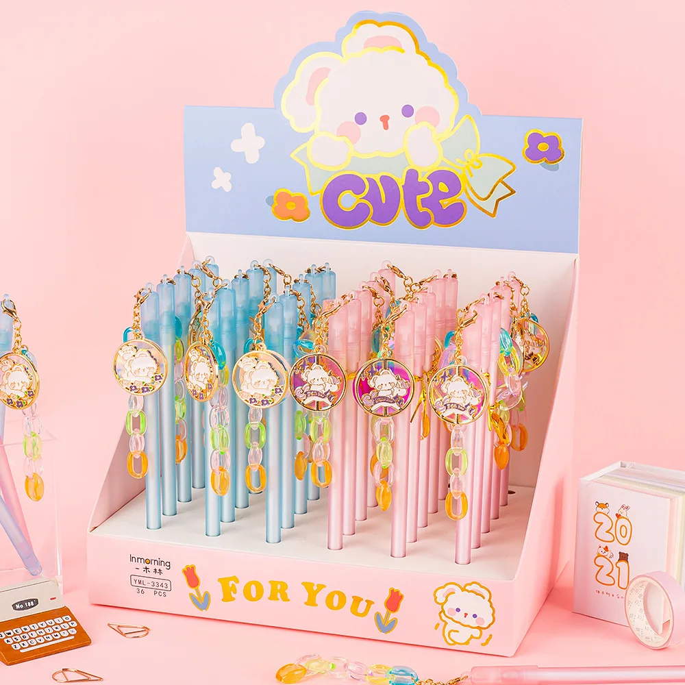 36 pcs/lot Kawaii Rabbit Pendant Gel Pen Cute 0.5mm Black Ink Pens Stationery Office School Writing Supplies
36 pcs/lot Kawaii Rabbit Pendant Gel Pen Cute 0.5mm Black Ink Pens Stationery Office School Writing Supplies