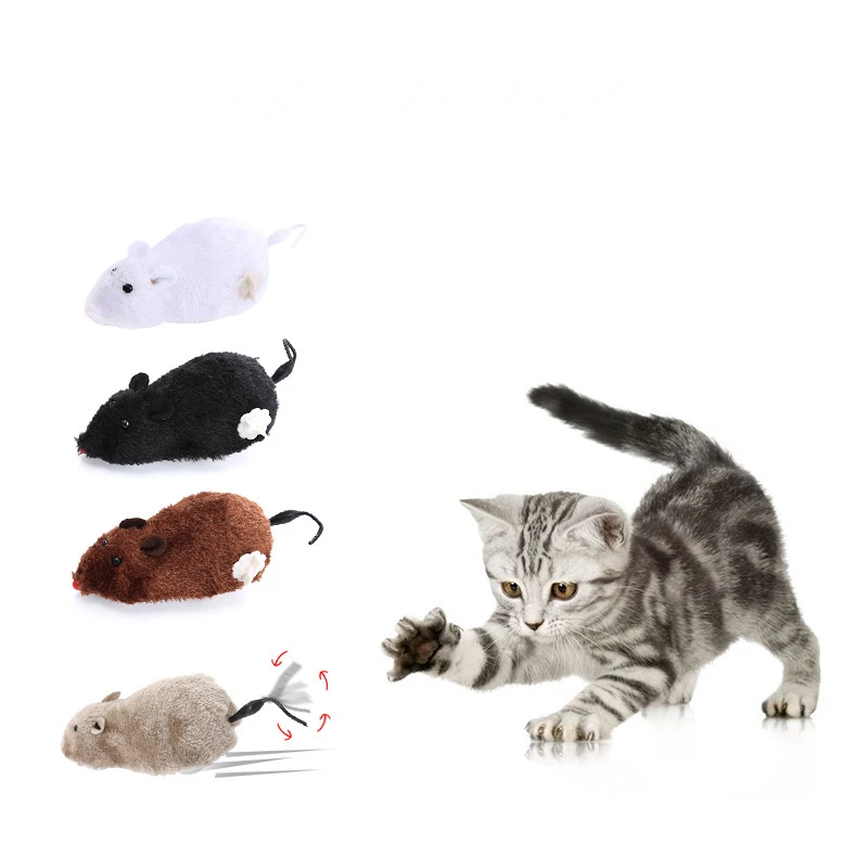 

1PC Mouse Toy Clockwork Plush Mouse Toy for Cat Kitten Interactive Playing Toy Mechanical Motion Rat Pet Cat Products