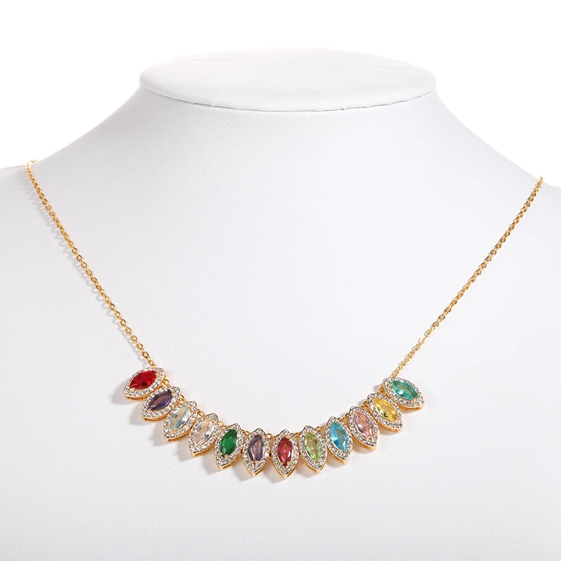 

DIY 12 Months Color Crystal Waterdrop Accessories Zircon Bead Oval Teardrop Pendant Custom Necklace Bracelet Anklet Jewelry Gift