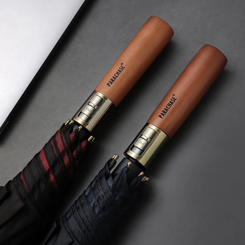 Parachase Big Long Umbrella For Rain Classic Wooden Handle 120cm Large Beach Umbrella For Men Automatic Windproof 8K Paraguas 
Parachase Big Long Umbrella For Rain Classic Wooden Handle 120cm Large Beach Umbrella For Men Automatic Windproof 8K Paraguas