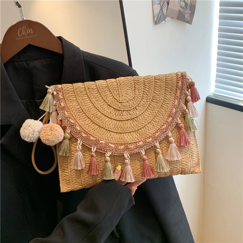 2023 Spring/Summer New Woven Ethnic Style Handheld One Shoulder Crossbody Bag for Beach Resort for Women
2023 Spring/Summer New Woven Ethnic Style Handheld One Shoulder Crossbody Bag for Beach Resort for Women
