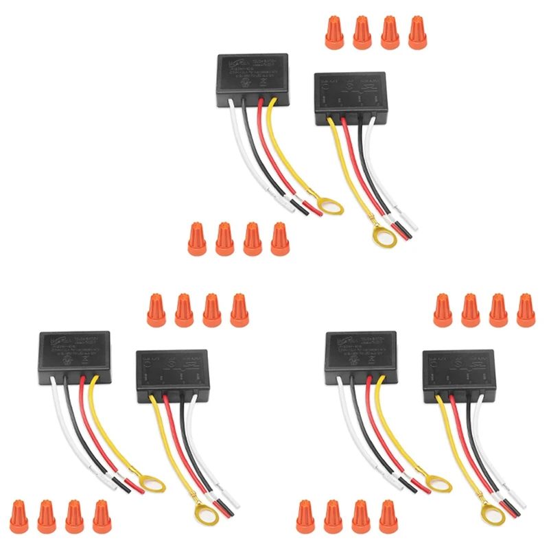 Touch Lamp Switch 6 Pack,Touch Lamp Control Module For Dimmable LED,Bulbs,Lamp Switch Replacement Kit With Wiring Caps
Touch Lamp Switch 6 Pack,Touch Lamp Control Module For Dimmable LED,Bulbs,Lamp Switch Replacement Kit With Wiring Caps