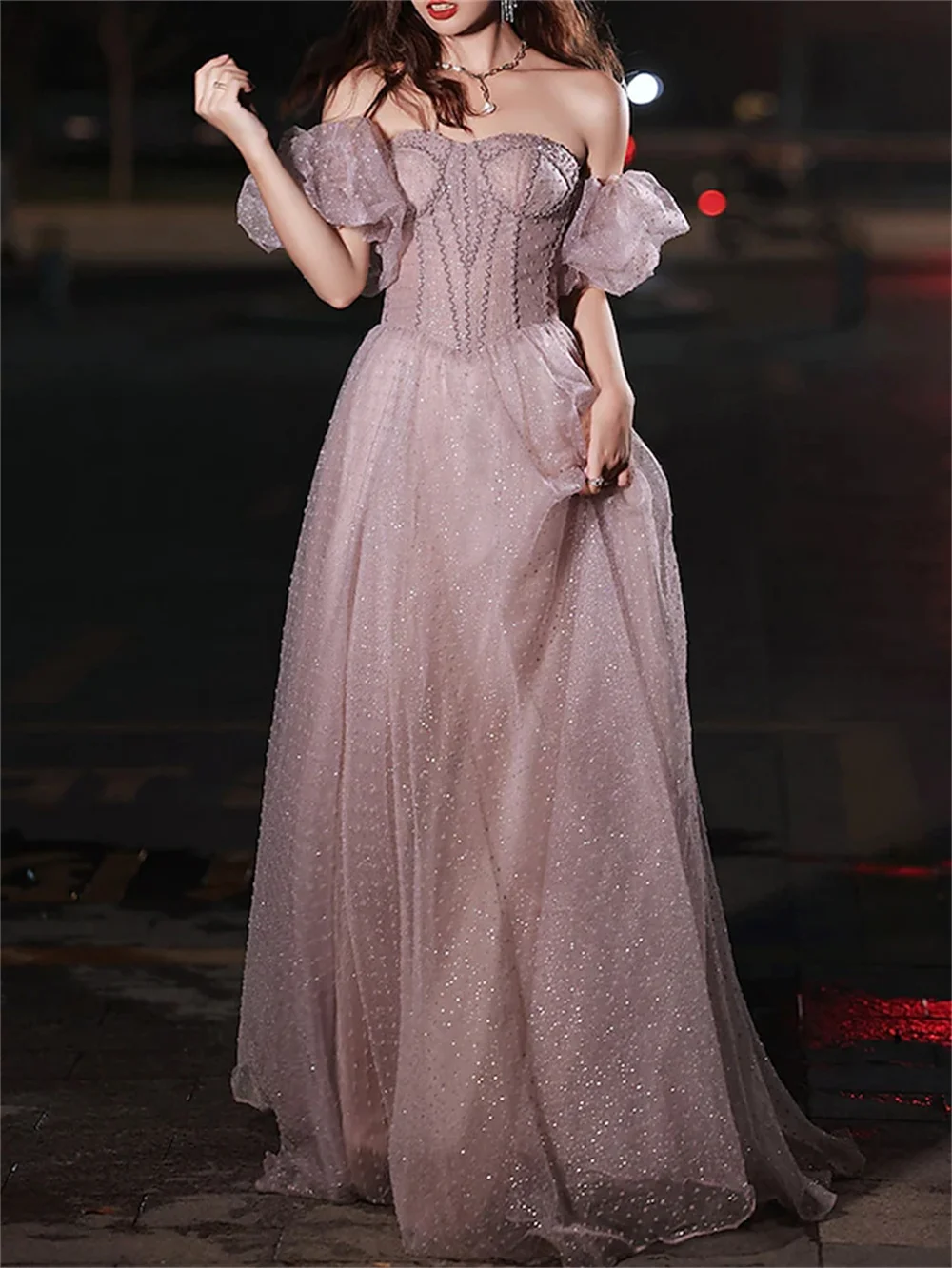 A-Line Sparkle & Shine Prom Formal Evening Dresses Off Shoulder Short Sleeve Floor Length Polyester With Sequins Pure Color 2022
A-Line Sparkle & Shine Prom Formal Evening Dresses Off Shoulder Short Sleeve Floor Length Polyester With Sequins Pure Color 2022