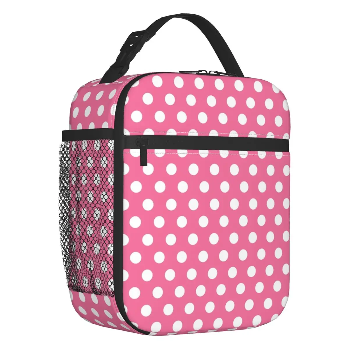 Custom White Polka Dots On Pink Lunch Bag Men Women Warm Cooler Insulated Lunch Box for Children School
Custom White Polka Dots On Pink Lunch Bag Men Women Warm Cooler Insulated Lunch Box for Children School