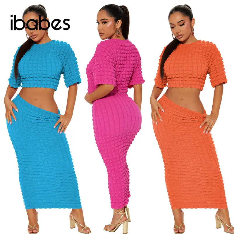 Popcorn Women 2 Piece Skirts Sets O Neck Short Sleeve T-shirts Crop Tops Bodycon Stacked Maxi Skirt Fashion Casual Clothing Suit
Popcorn Women 2 Piece Skirts Sets O Neck Short Sleeve T-shirts Crop Tops Bodycon Stacked Maxi Skirt Fashion Casual Clothing Suit