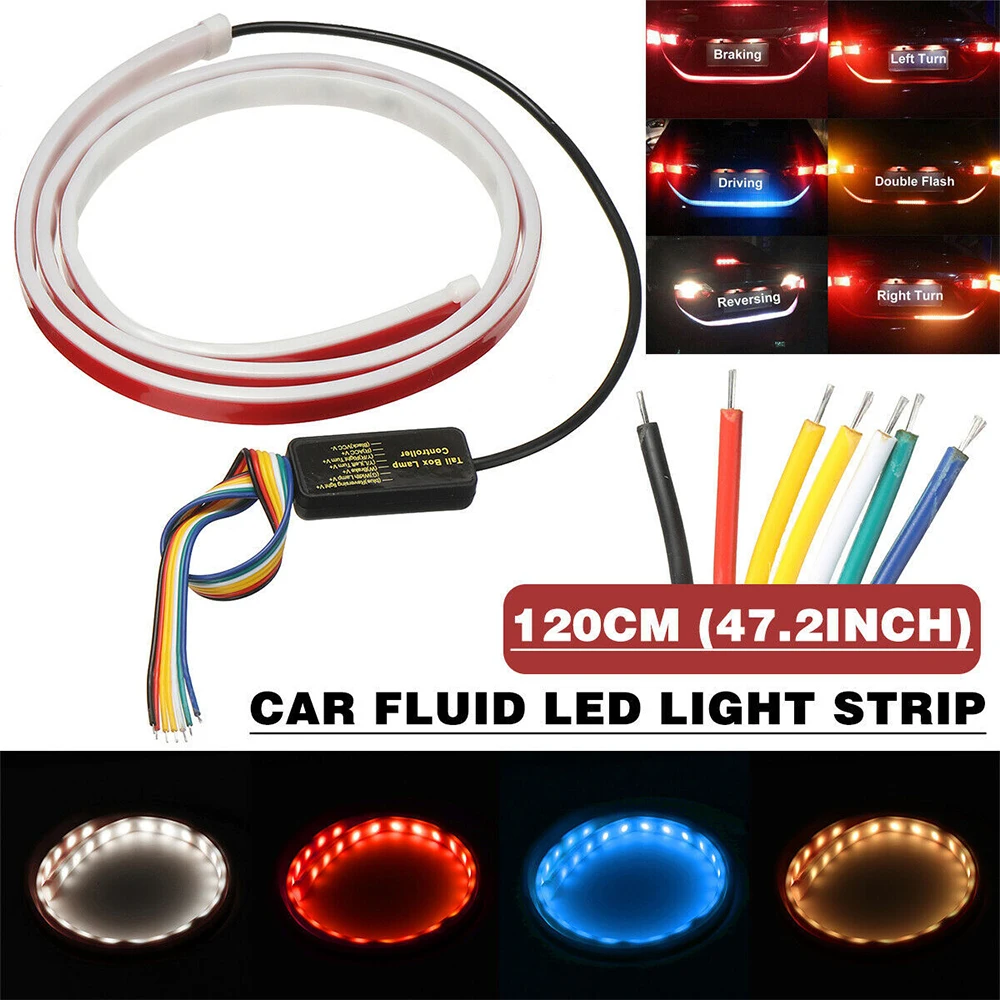 48‘’/60‘’ Car LED Strip Trunk Tail Brake Turn Signal Lights Dynamic Streamer Reverse Warning Lamp Car Decoration Tailgate Light
48‘’/60‘’ Car LED Strip Trunk Tail Brake Turn Signal Lights Dynamic Streamer Reverse Warning Lamp Car Decoration Tailgate Light