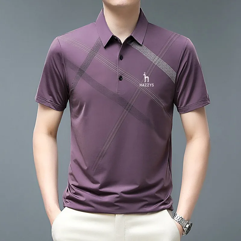 2023 New Summer Short Sleeve Polo Shirt Men's Striped Business Polo Neck T-shirt Golf Clothing Men's Ice Silk Top
2023 New Summer Short Sleeve Polo Shirt Men's Striped Business Polo Neck T-shirt Golf Clothing Men's Ice Silk Top
