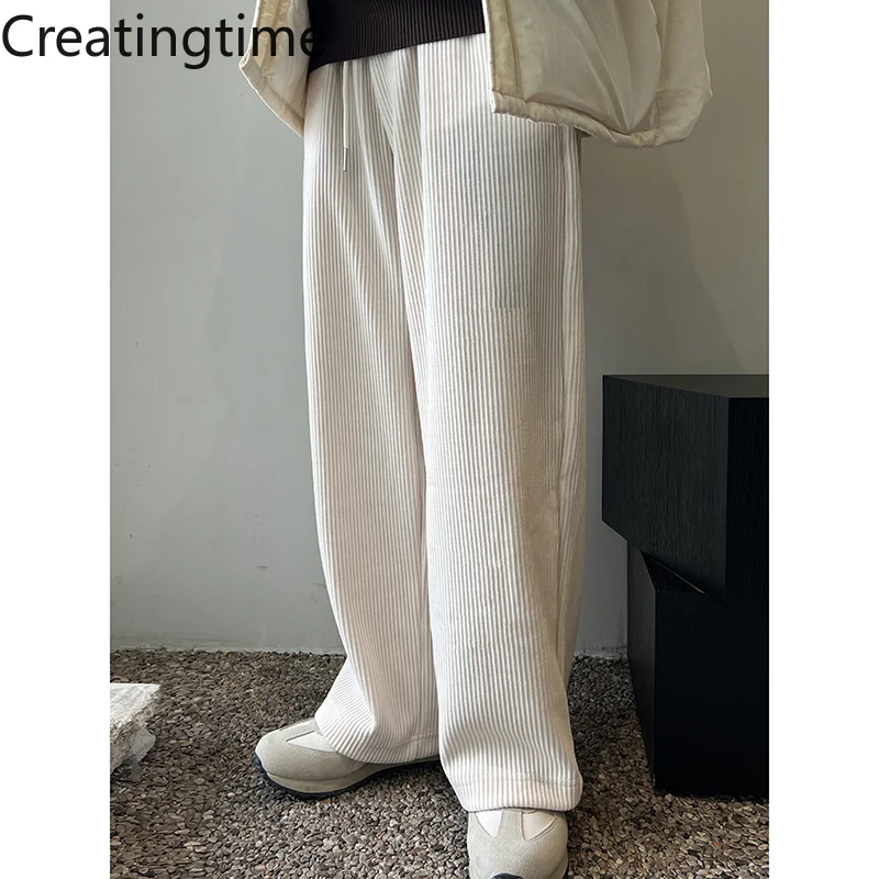 Creatingtime 2022 Spring New Korean Style Trend Men's Solid Color Pleated Loose Drawstring Straight Corduroy Casual Pants GA422
Creatingtime 2022 Spring New Korean Style Trend Men's Solid Color Pleated Loose Drawstring Straight Corduroy Casual Pants GA422