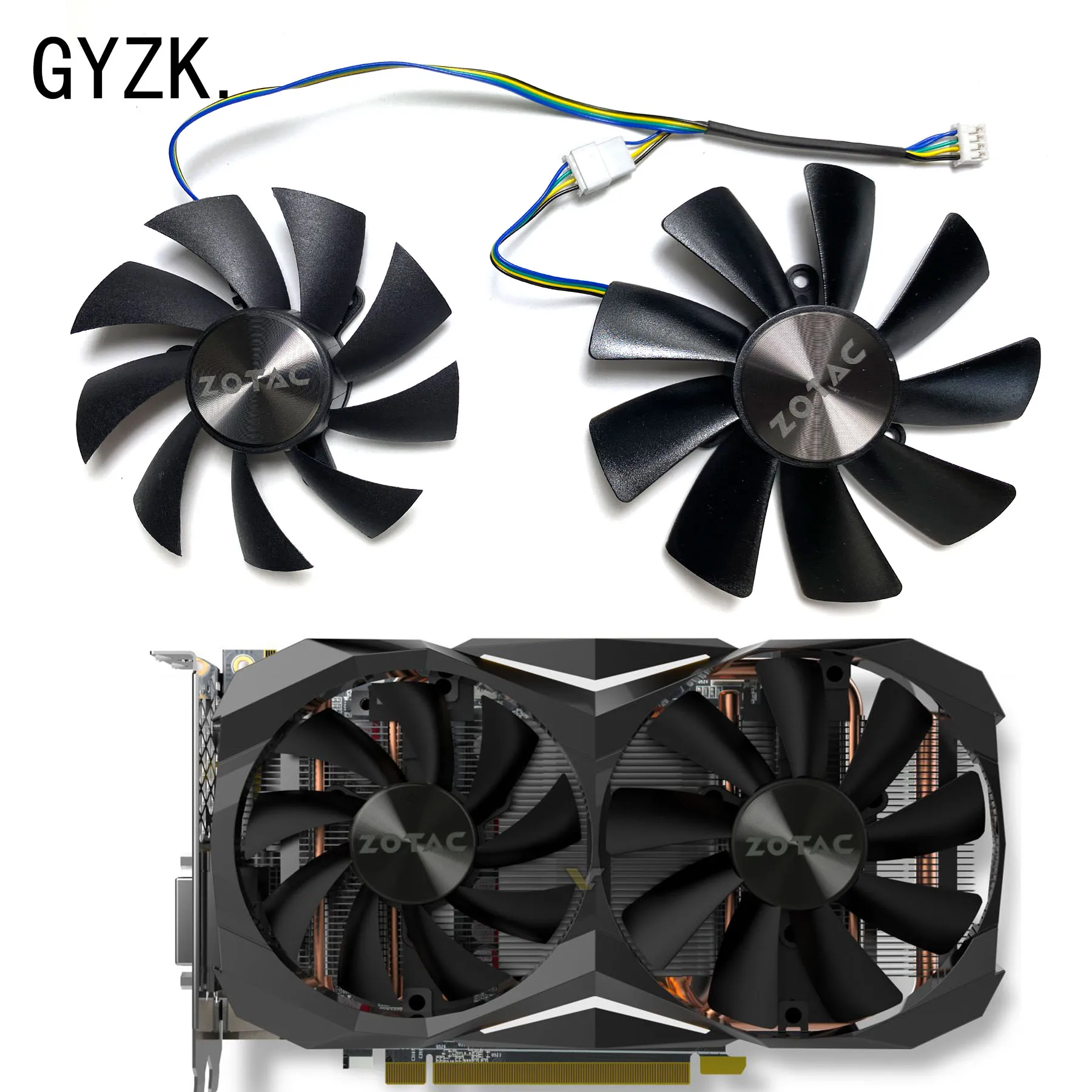 

Новинка для ZOTAC GeForce GTX1060 AMP 1070ti 1080 1080ti 8 ГБ Мини графическая карта сменный вентилятор GAA8S2U/GA92S2U