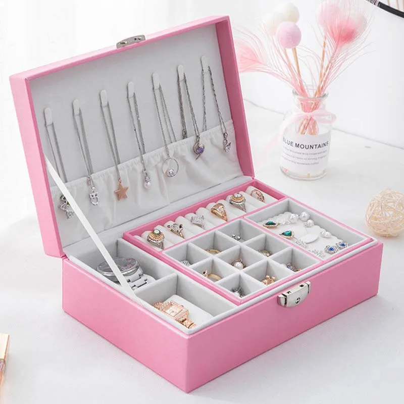 Newly Jewelry Box Creative Leather Storage Earring Portable Multi-layer Makeup Box PU Watch Box Necklace Holder Jewelry Storage
Newly Jewelry Box Creative Leather Storage Earring Portable Multi-layer Makeup Box PU Watch Box Necklace Holder Jewelry Storage