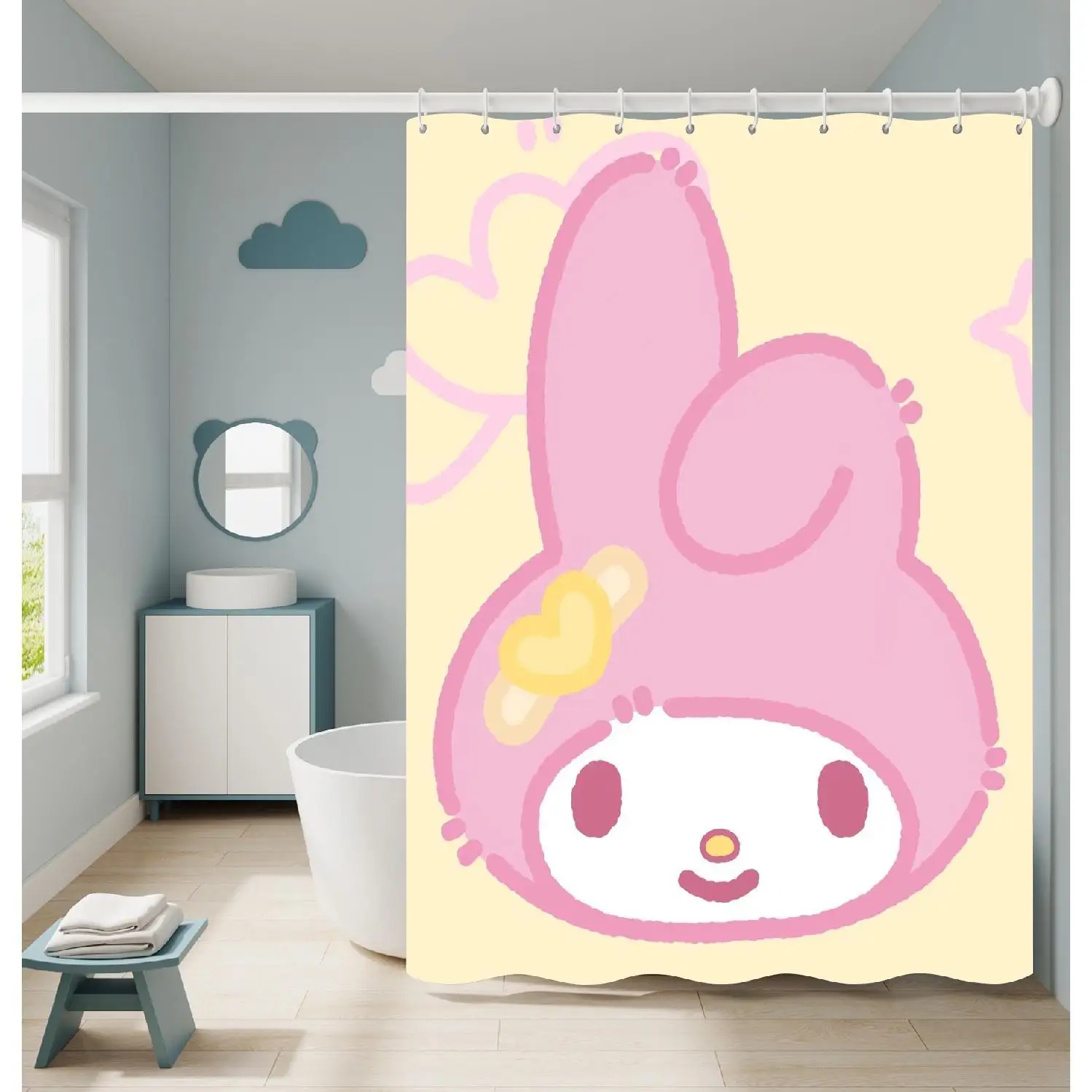 Sanrios Mymelody Cinnamoroll Kuromi Kawaii Cartoon Shower Curtains Waterproof Mildew Bath Screen with Hooks Anime Home Decor
Sanrios Mymelody Cinnamoroll Kuromi Kawaii Cartoon Shower Curtains Waterproof Mildew Bath Screen with Hooks Anime Home Decor