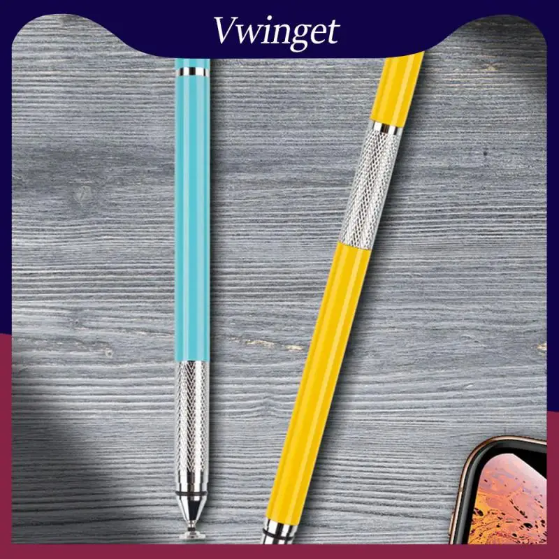 

Ручка для рисования «Два в одном», емкостная ручка для рисования, Офисная ручка на присоске, прочный металлический стилус, сенсорная ручка для рисования с двойной головкой, искусственная Синяя