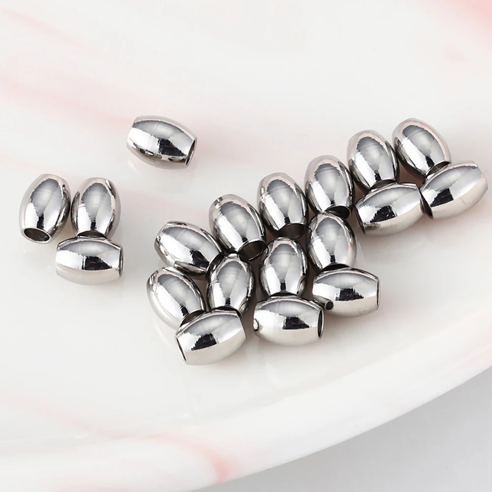 10-40pcs Oval Stainless Steel Beads Cylinder Spacer Loose Bead for Leather Charm Pendants Bracelet Necklace Jewelry Making DIY
10-40pcs Oval Stainless Steel Beads Cylinder Spacer Loose Bead for Leather Charm Pendants Bracelet Necklace Jewelry Making DIY