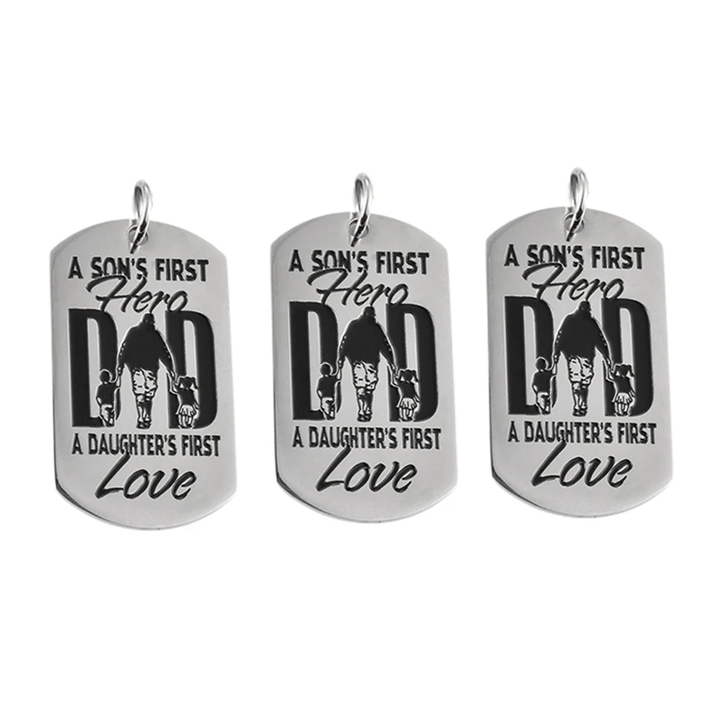 Wholesale 3pcs Father Dad with A Son's or Daugher's First Hero Tags Stainless Steel Pendant Tag Jewelry Accessory
Wholesale 3pcs Father Dad with A Son's or Daugher's First Hero Tags Stainless Steel Pendant Tag Jewelry Accessory