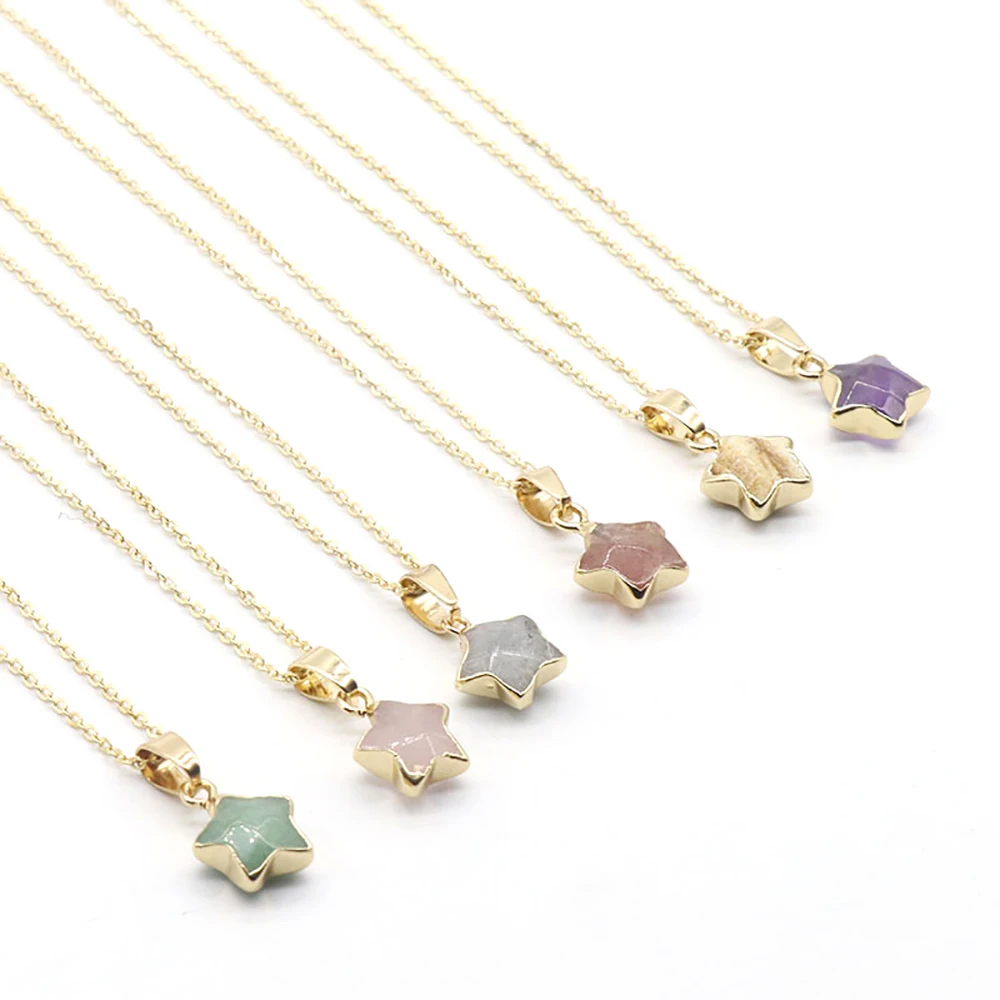 Natural Gilt White Crystal Pentagram Leather String Necklace Pendant DIY Ladies Exquisite Jewelry Gift 48 cm
Natural Gilt White Crystal Pentagram Leather String Necklace Pendant DIY Ladies Exquisite Jewelry Gift 48 cm