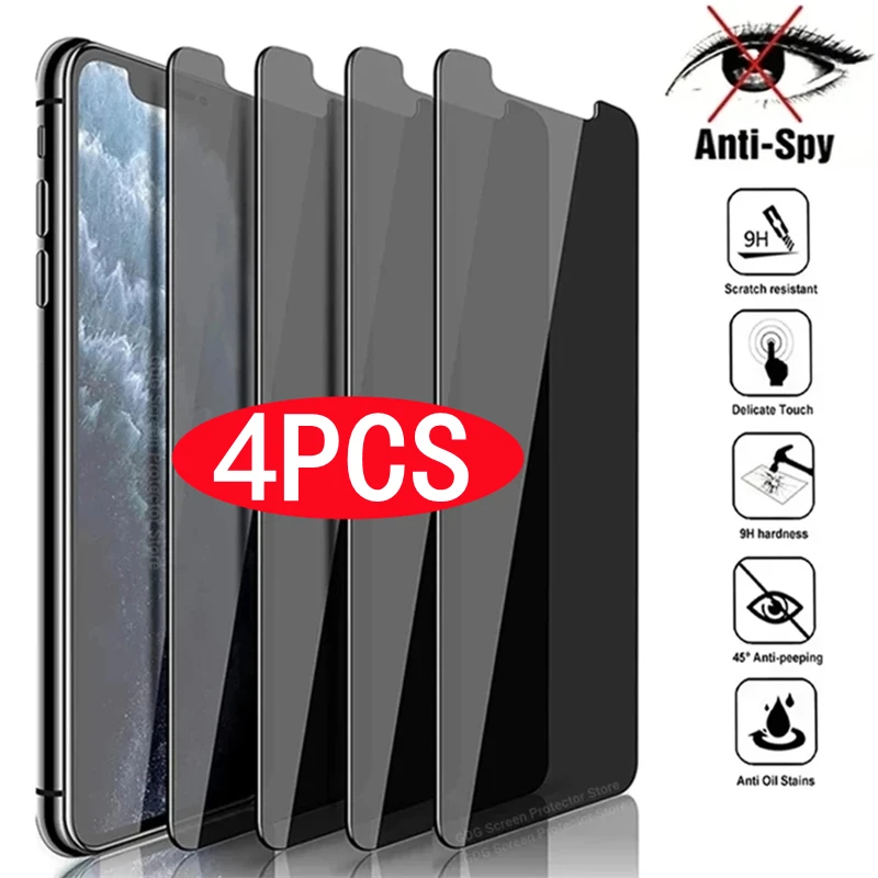 4Pcs Privacy Screen Protector for iPhone 14 13 12 11 Pro Max 7 8 14 Plus Anti-Spy Tempered Glass for iPhone 13 Mini X XR XS MAX 
4Pcs Privacy Screen Protector for iPhone 14 13 12 11 Pro Max 7 8 14 Plus Anti-Spy Tempered Glass for iPhone 13 Mini X XR XS MAX