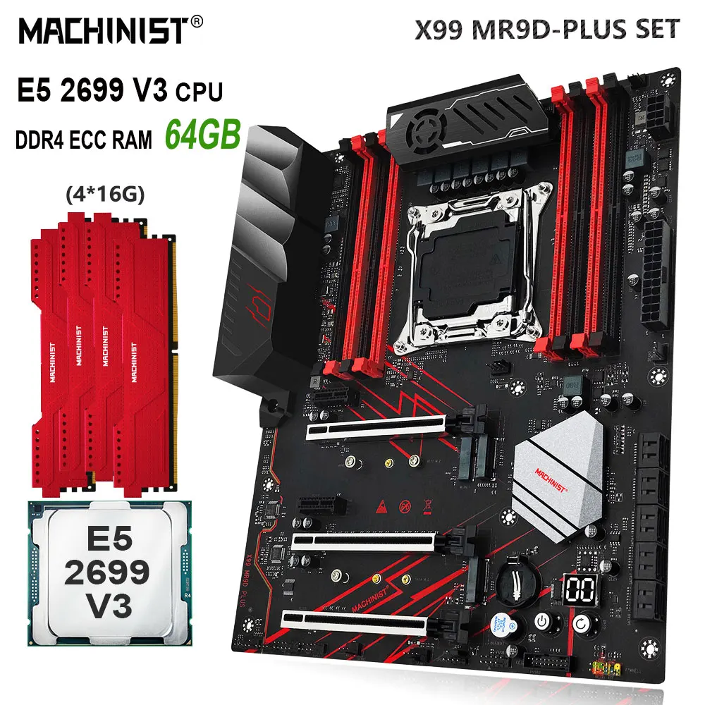 MACHINIST X99 MR9D Motherboard With Inter Xeon E5 2699 V3 With 64GB(4*16G) DDR4 ECC RAM Memory Combo Kit Set LGA 2011-3 ATX
MACHINIST X99 MR9D Motherboard With Inter Xeon E5 2699 V3 With 64GB(4*16G) DDR4 ECC RAM Memory Combo Kit Set LGA 2011-3 ATX