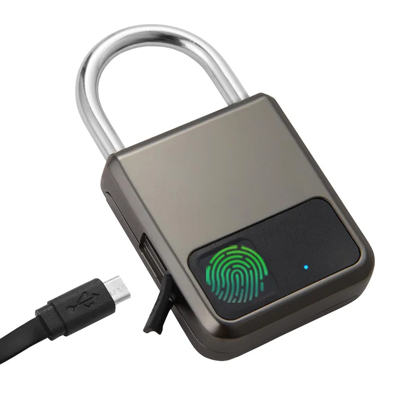 

E2 Fingerprint Padlock Smart Keyless Lock Door Security Fingerprint Lock Anti-Theft USB Charge For Bike Gym Locker Luggage Locks