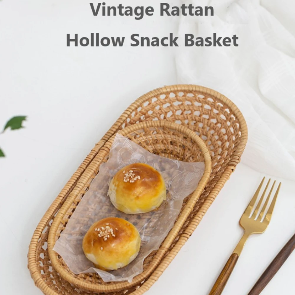 Rattan Woven Oval Storage Basket Hollow Design Small Tray Breakfast Bread Snack Tableware Storage Plate Food Placement Plates
Rattan Woven Oval Storage Basket Hollow Design Small Tray Breakfast Bread Snack Tableware Storage Plate Food Placement Plates
