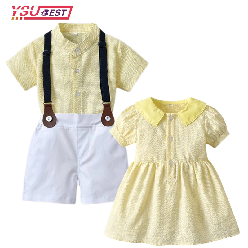 1-6Yrs Plaid Brother and Sister Kids Matching Outfits Boys Gentleman Suit+Princess Girls Tutu Dress Sets Hat Children Clothes
1-6Yrs Plaid Brother and Sister Kids Matching Outfits Boys Gentleman Suit+Princess Girls Tutu Dress Sets Hat Children Clothes
