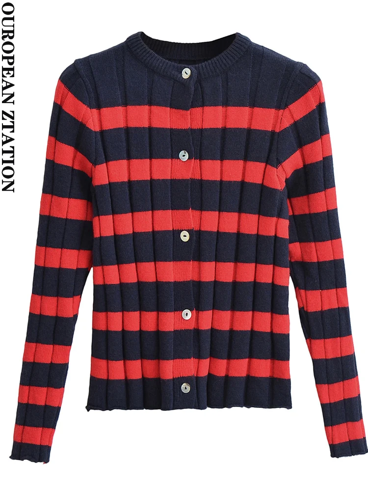 PAILETE Women 2022 fashion front button stiped knit cardigan sweater vintage o neck long sleeve female outerwear chic tops
PAILETE Women 2022 fashion front button stiped knit cardigan sweater vintage o neck long sleeve female outerwear chic tops