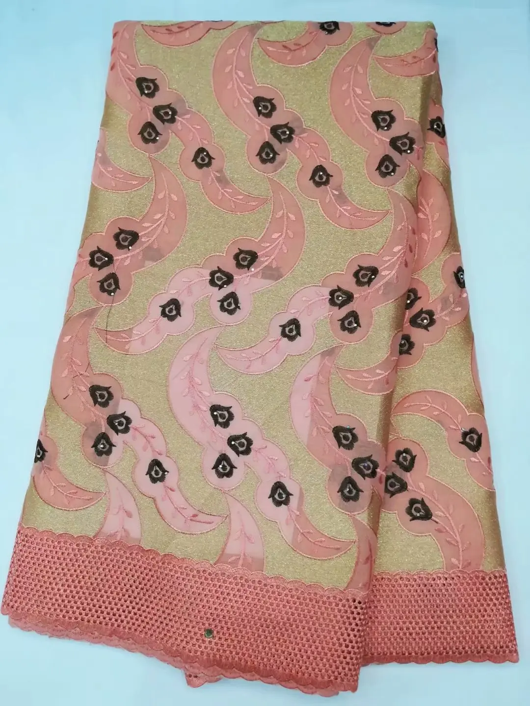 Hottest Selling African lace fabrics high quality with Stones/5 Yards/lot Embroidered African Bridal tulle
Hottest Selling African lace fabrics high quality with Stones/5 Yards/lot Embroidered African Bridal tulle