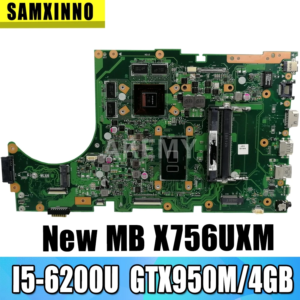 Материнская плата для ноутбука Asus X756UW X756UQK X756UQ X756UR X756UWK X756UV X756UXM X756U, материнская плата для ноутбука, модель 6198U GTX950M/4 ГБ DDR4
Материнская плата для ноутбука Asus X756UW X756UQK X756UQ X756UR X756UWK X756UV X756UXM X756U, материнская плата для ноутбука, модель 6198U GTX950M/4 ГБ DDR4