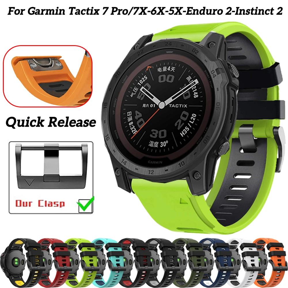 26/22mm Silicone Watch Band For Garmin Instinct2 Fenix 7 7X 6 6X Pro 5 5X 3HR Enduro Epix Gen 2 Smartwatch Quick Release Strap
26/22mm Silicone Watch Band For Garmin Instinct2 Fenix 7 7X 6 6X Pro 5 5X 3HR Enduro Epix Gen 2 Smartwatch Quick Release Strap