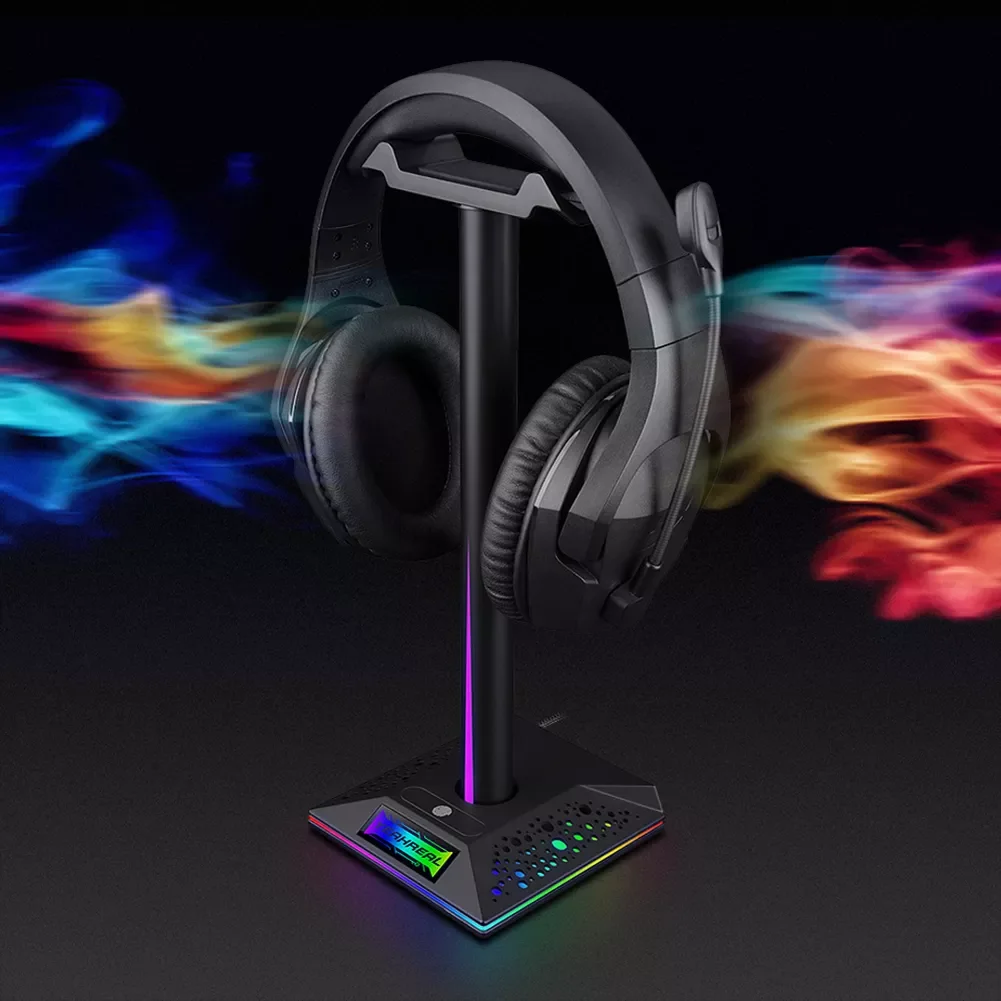 Headphone Stand Gaming Headset Desk Bracket Headphone Holder w/3.5mm AUX 2 USB Charger Port for Gamer Earphone Display Shelf
Headphone Stand Gaming Headset Desk Bracket Headphone Holder w/3.5mm AUX 2 USB Charger Port for Gamer Earphone Display Shelf