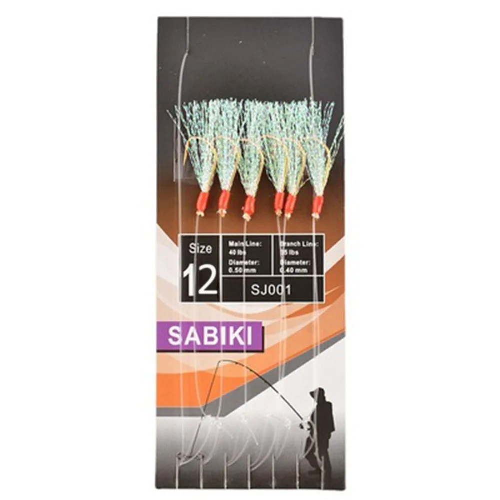 6pcs Sabikis Soft Fishing Lure Rig Bait Jig Lure Feather Lure Herring Bait 10# 12# 14# 16# Rainbow Silk Gold Hook Binding Hook
6pcs Sabikis Soft Fishing Lure Rig Bait Jig Lure Feather Lure Herring Bait 10# 12# 14# 16# Rainbow Silk Gold Hook Binding Hook