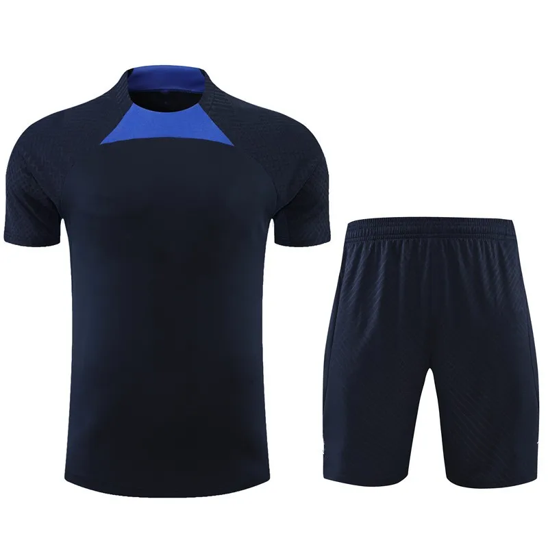 

2023 new Men's football FANS Sports Sweater shirts Short Sleeve Training Tracksuit Sets adult Survetement jogging kits