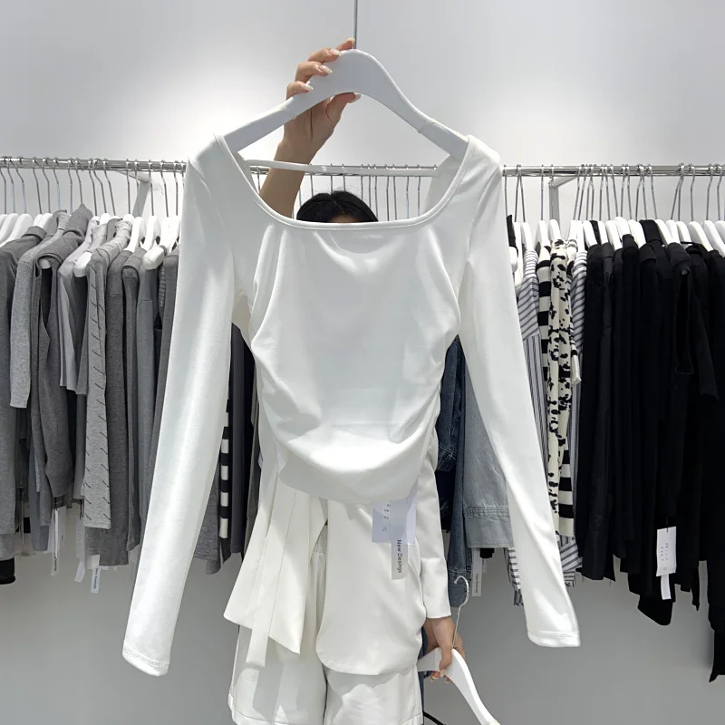VANOVICH Spring 2023 New Solid Color Simple Casual Square-necked Pleated T-shirt Slim and Fashionable Long Sleeve Short T-shirt
VANOVICH Spring 2023 New Solid Color Simple Casual Square-necked Pleated T-shirt Slim and Fashionable Long Sleeve Short T-shirt