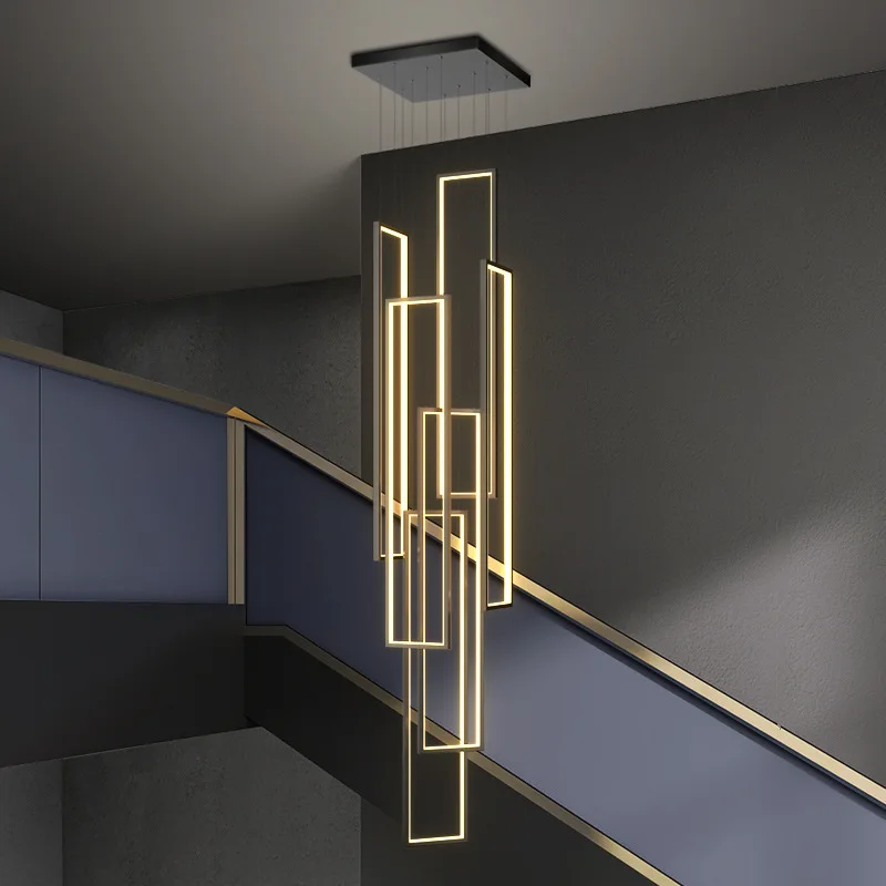 Modern Stair Rectangle Led Pendant Lights Living Room Hanging Lamp Loft Villa Led Chandelier Lighting Fixture Aluminum Luminaire
Modern Stair Rectangle Led Pendant Lights Living Room Hanging Lamp Loft Villa Led Chandelier Lighting Fixture Aluminum Luminaire