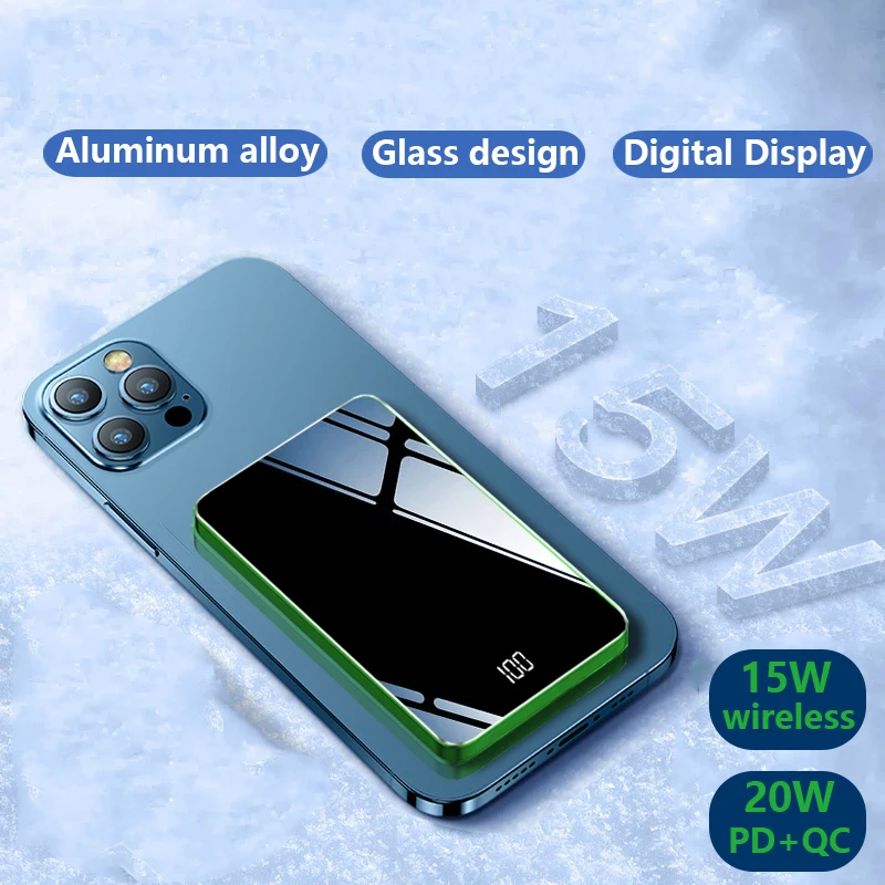 Portable 10000mAh Magnetic Wireless Power Bank 15W Fast Charger For iPhone 12 13 Pro Max Mobile Phone External Auxiliary Battery
Portable 10000mAh Magnetic Wireless Power Bank 15W Fast Charger For iPhone 12 13 Pro Max Mobile Phone External Auxiliary Battery