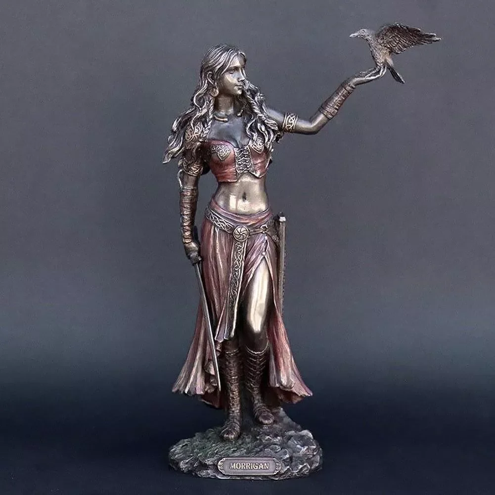 Resin Statues Morrigan The Celtic Goddess of Battle with Crow & Sword Bronze Finish Statue 15cm for Home Decoration L9
Resin Statues Morrigan The Celtic Goddess of Battle with Crow & Sword Bronze Finish Statue 15cm for Home Decoration L9