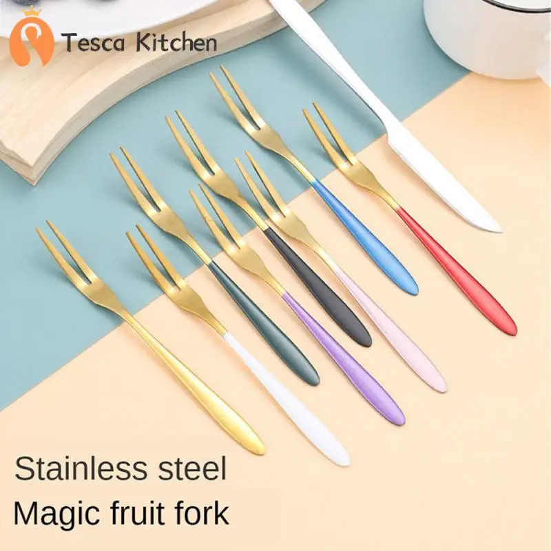 Two Toothed Fork Fruit Fork 304 Stainless Steel Gold Fruit Sher Childrens Small Fork Tableware Fruit Stick 
Two Toothed Fork Fruit Fork 304 Stainless Steel Gold Fruit Sher Childrens Small Fork Tableware Fruit Stick