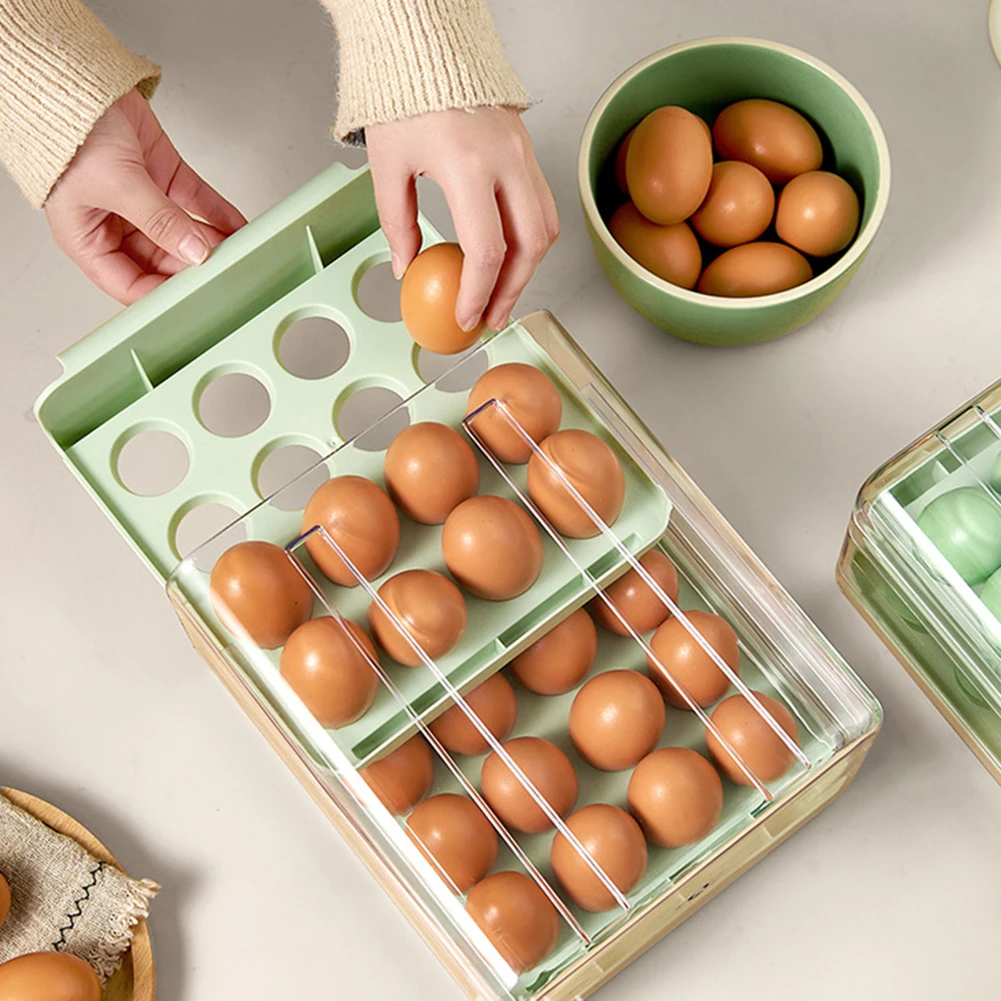 Double-Layer Egg Storage Box Drawer Type Egg Storage Container Home Kitchen Refrigerator Fresh Keeping Box Dumpling Box
Double-Layer Egg Storage Box Drawer Type Egg Storage Container Home Kitchen Refrigerator Fresh Keeping Box Dumpling Box