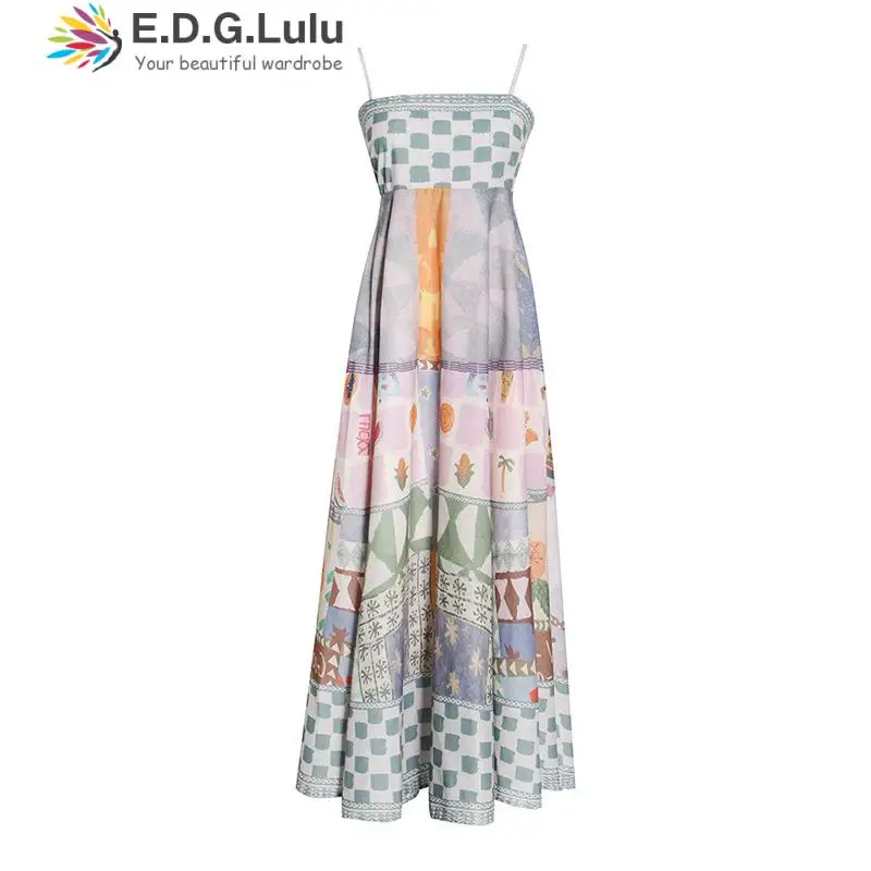 EDGLuLu Spaghetti Strap Square Collar Print Tie-dye Long Dress Women Backless Vintage Boho Summer Beach Maxi Dress Sundress 0116
EDGLuLu Spaghetti Strap Square Collar Print Tie-dye Long Dress Women Backless Vintage Boho Summer Beach Maxi Dress Sundress 0116