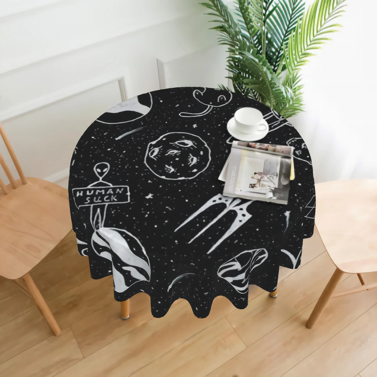 Cartoon Cat With Cosmic Comet Planets And Outer Space Round Tablecloth Wrinkle Spillproof Table Cloth for Party Kitchen Holiday
Cartoon Cat With Cosmic Comet Planets And Outer Space Round Tablecloth Wrinkle Spillproof Table Cloth for Party Kitchen Holiday