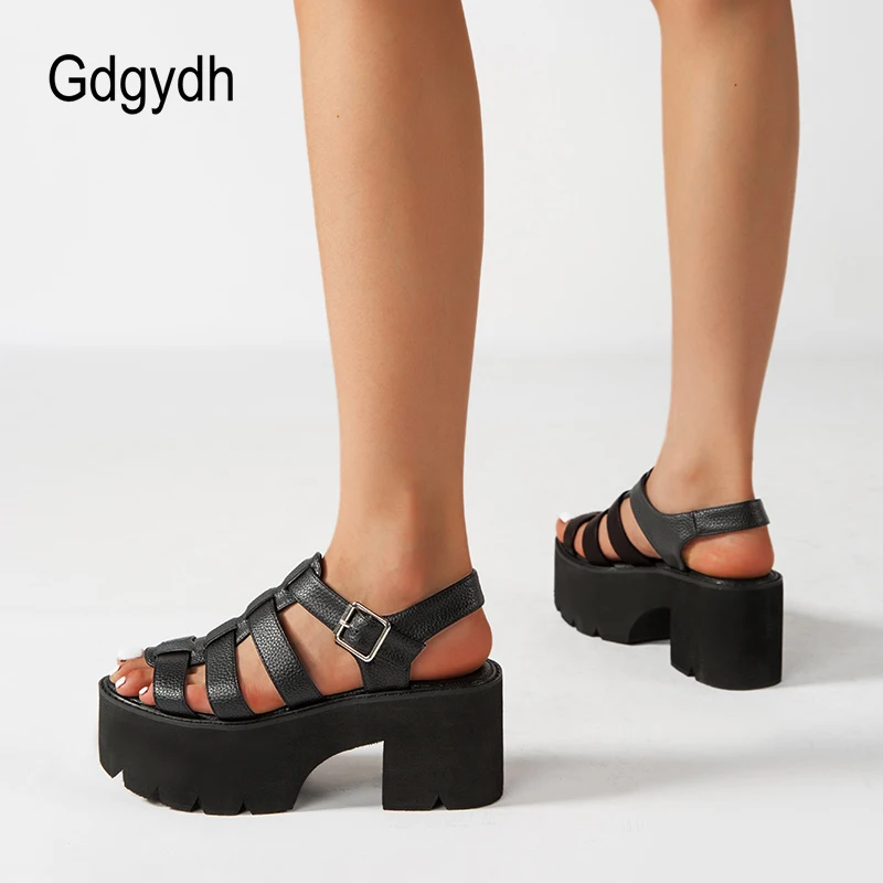 Gdgydh Gladiator Women Sandals Double Platform Heels Sandals Open Toe Black Leather Buckle Strap Summer Shoes Comfortable
Gdgydh Gladiator Women Sandals Double Platform Heels Sandals Open Toe Black Leather Buckle Strap Summer Shoes Comfortable
