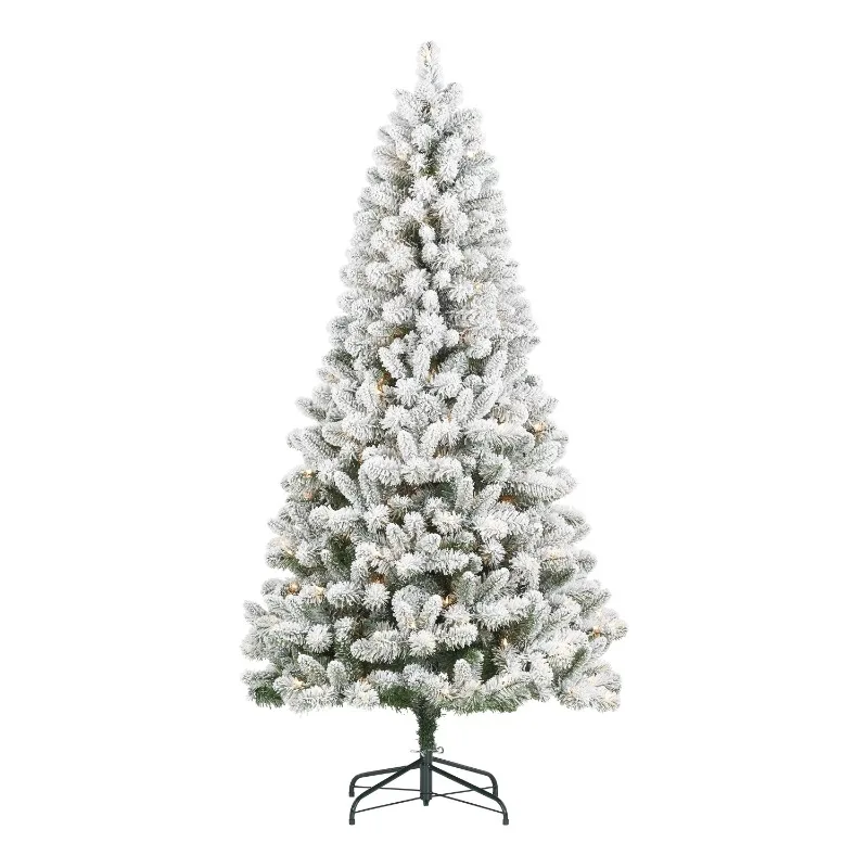 6.5 ft Pre-Lit Flocked Frisco Pine Artificial Christmas Tree, 250 Clear Lights, Green, by Holiday Time
6.5 ft Pre-Lit Flocked Frisco Pine Artificial Christmas Tree, 250 Clear Lights, Green, by Holiday Time