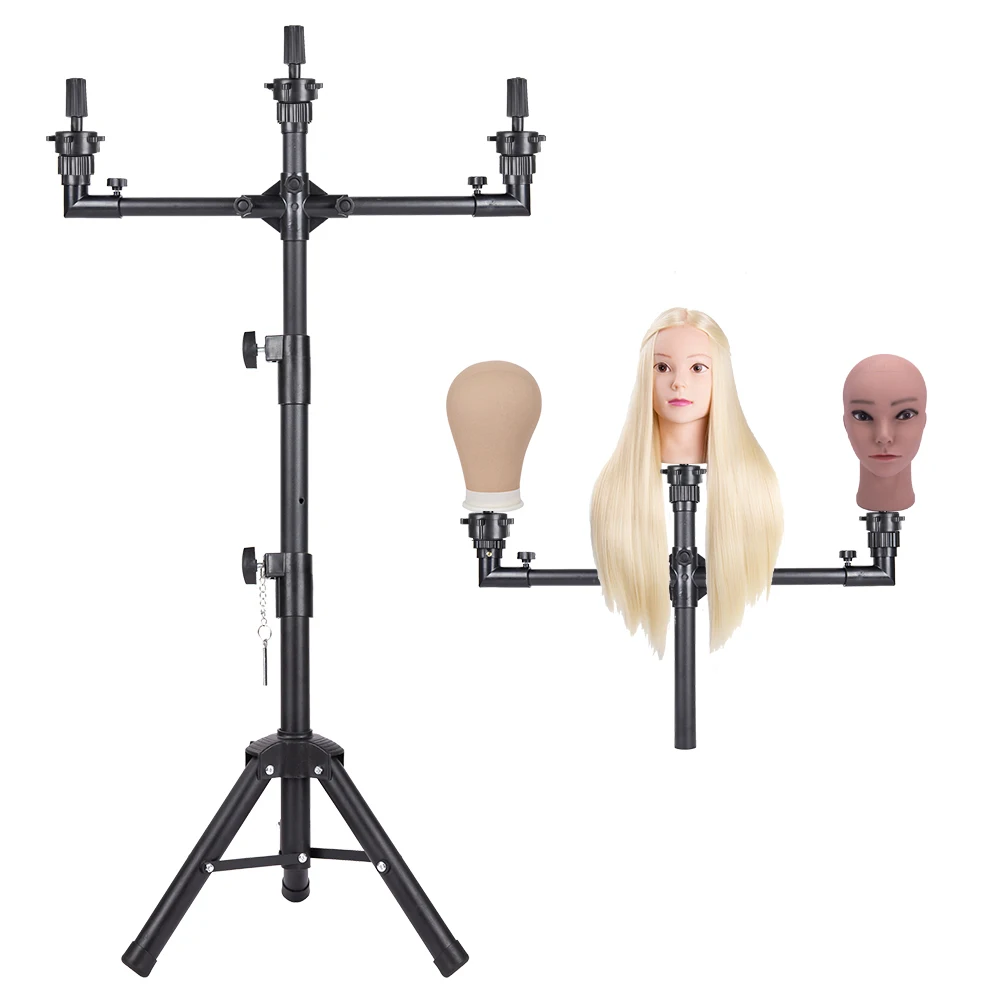 Wig Stand For Mannequin Head Stand 3-Holders 50Inch Professional Hairdressing Tripod Stand Holder Adjustable Wig Tripod Stand
Wig Stand For Mannequin Head Stand 3-Holders 50Inch Professional Hairdressing Tripod Stand Holder Adjustable Wig Tripod Stand