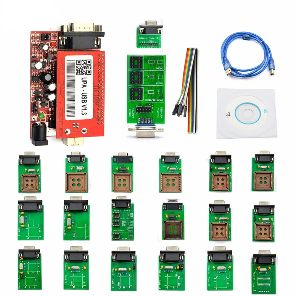 New UPA USB Programmer V1.3 with full adapters Main Unit UPA-USB 1.3 UPA USB V1.3 ECU Chip Tunning OBD2 Diagnostic-Tool
New UPA USB Programmer V1.3 with full adapters Main Unit UPA-USB 1.3 UPA USB V1.3 ECU Chip Tunning OBD2 Diagnostic-Tool