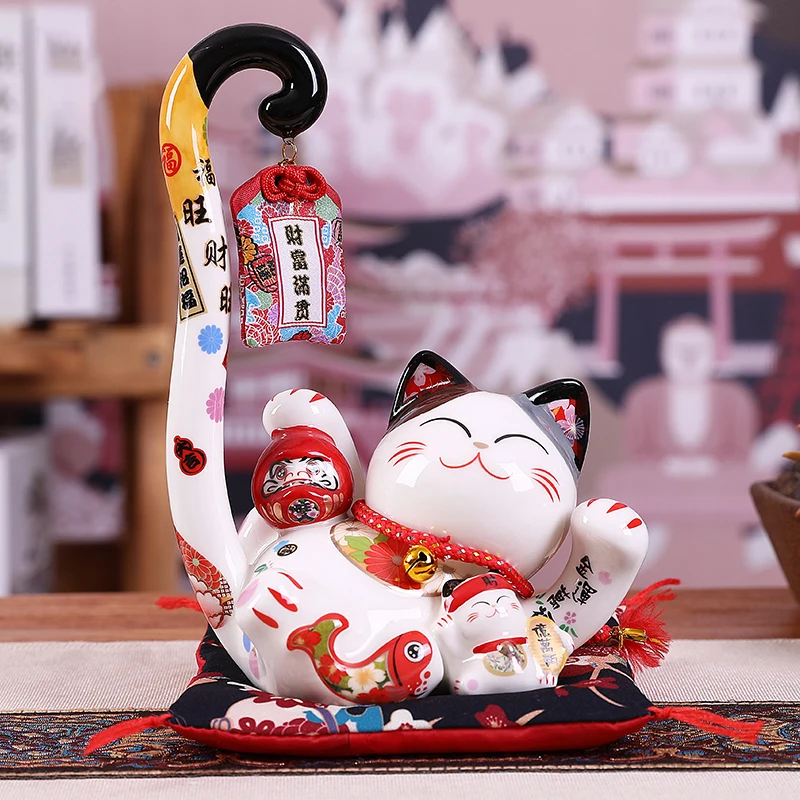 8.6 inch Ceramic Maneki Neko Lucky Cat Money Box Coin Bank Japanese Long Tail Fortune Cat Feng Shui Home Decoration Wedding Gift
8.6 inch Ceramic Maneki Neko Lucky Cat Money Box Coin Bank Japanese Long Tail Fortune Cat Feng Shui Home Decoration Wedding Gift