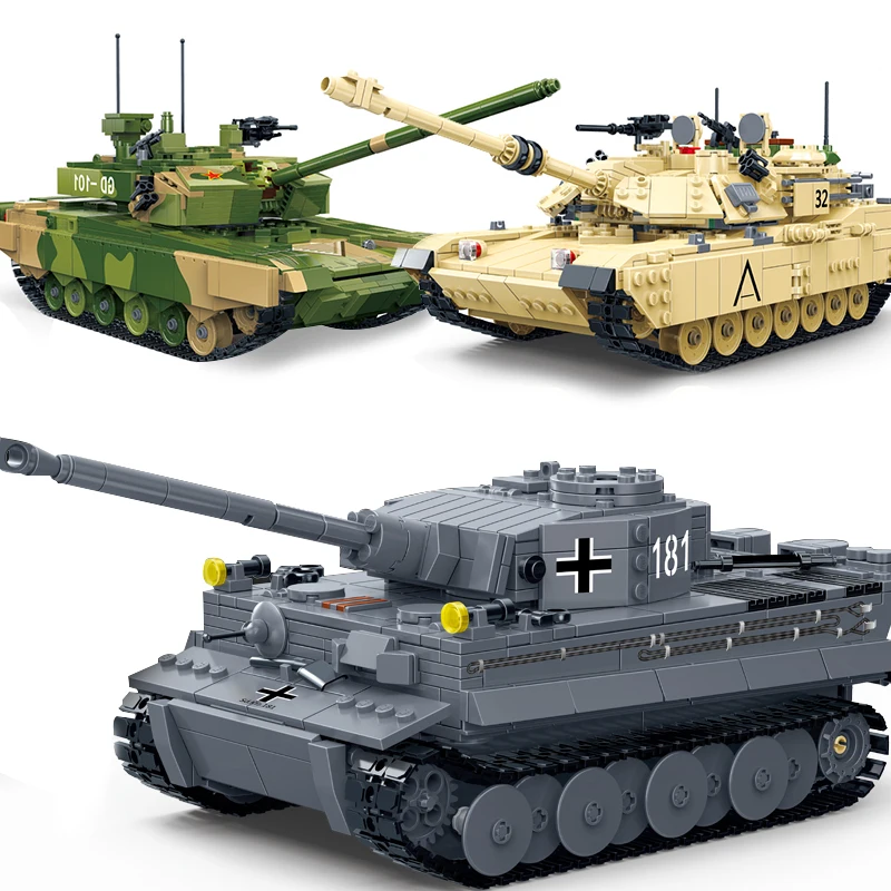 MilitaryTiger I Tank Panzer German US M1A2 Model Building Blocks World War 2 Army Soldier Figure WW2 Construction Toys
MilitaryTiger I Tank Panzer German US M1A2 Model Building Blocks World War 2 Army Soldier Figure WW2 Construction Toys
