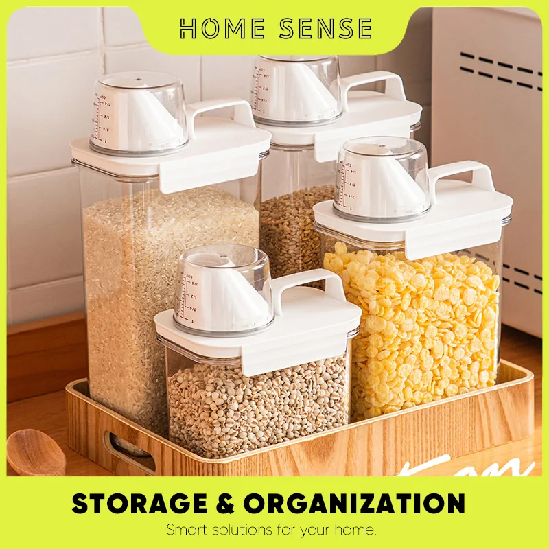 Герметичная банка Home Sense с мерной чашкой, влагостойкий герметичный контейнер для хранения хлопьев, кухонный органайзер для столешницы
Герметичная банка Home Sense с мерной чашкой, влагостойкий герметичный контейнер для хранения хлопьев, кухонный органайзер для столешницы