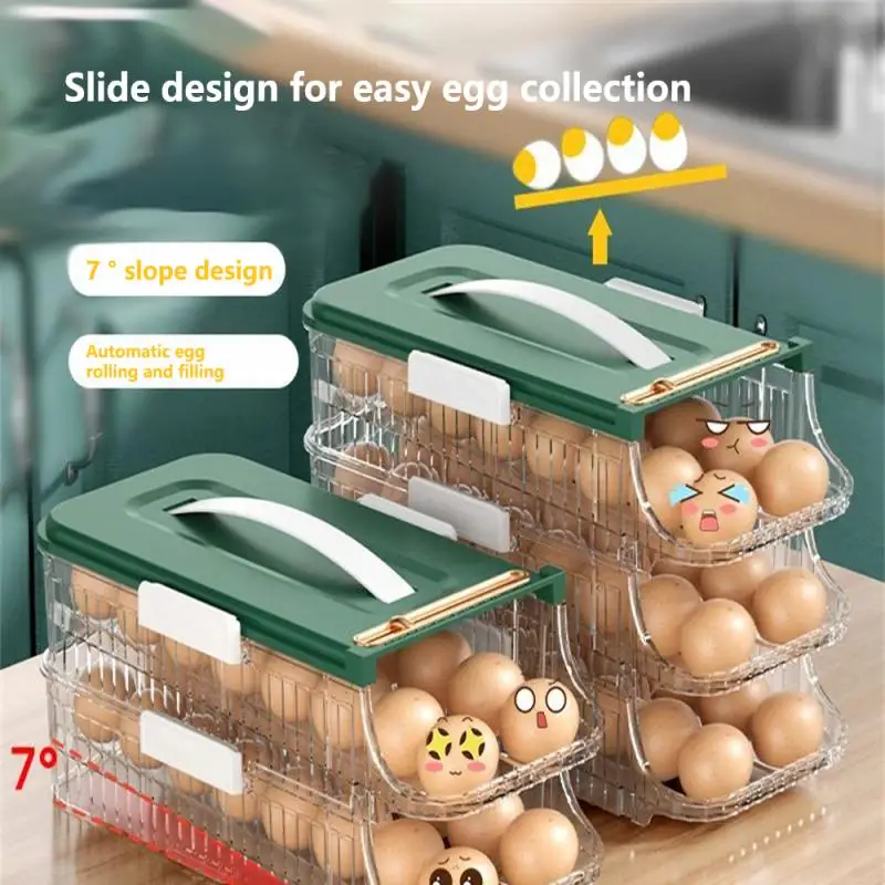Egg Storage Box Portable Automatic Rolling Type Egg Holder Large Capacity Rolling Eggs Storage Container Home Kitchen Organizer
Egg Storage Box Portable Automatic Rolling Type Egg Holder Large Capacity Rolling Eggs Storage Container Home Kitchen Organizer